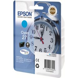 Epson Clock 27 DURABrite Ultra Ink, Ink Cartridge, Cyan Single Pack, C13T27024010